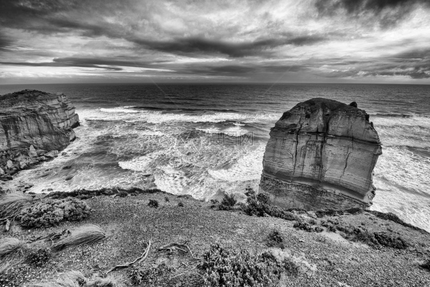 澳大利亚黄昏的十二位使者自然景观岩石图片