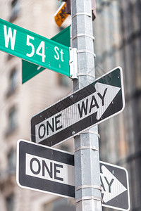 路口建造纽约市的单路街牌景点图片