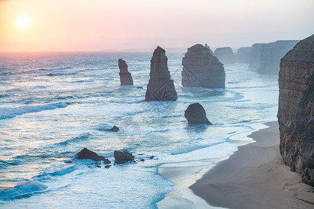悬崖澳大利亚黄昏的十二位使者美丽的海岸线图片