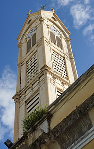 迎风宗教城市加勒比瓜德罗普PointeaPitre的史士巴西大教堂高清图片素材
