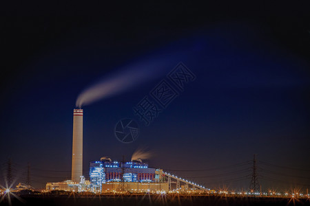环境的空气深夜美丽重工业厂夜间地点图片