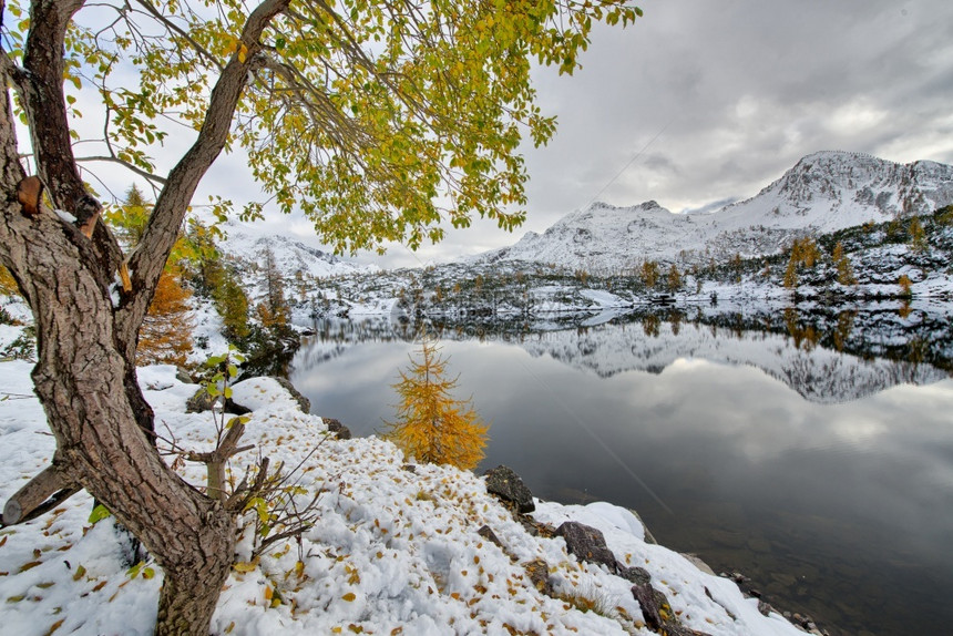 冬季湖景风光图片