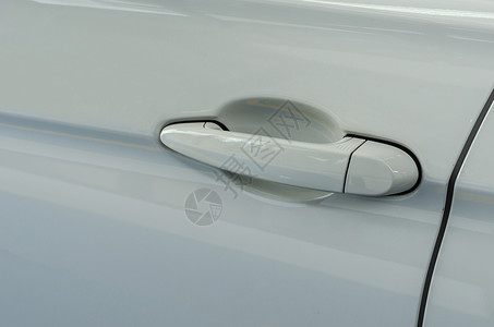 处理银现代白色车门汽把手是的外部分驾驶反射高清图片素材