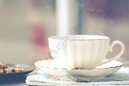 杯子饮料健康茶热有美味的曲奇饼选图片