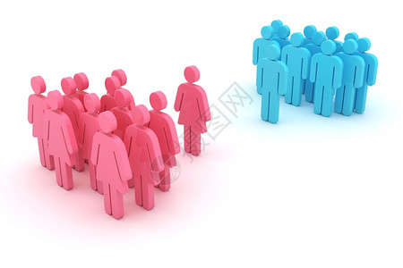 妇女群体与在白人背景下被孤立的男子群体比例会议电脑粉色的图片