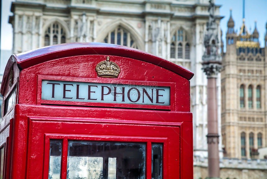 城市的联合王国伦敦著名的红色电话亭联合王国伟大的沟通图片