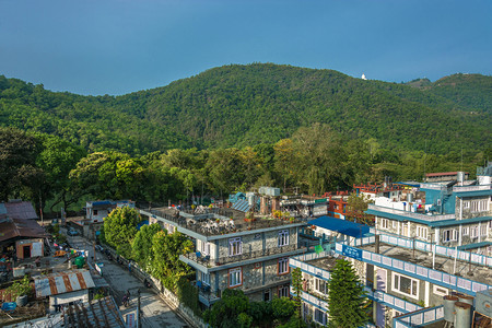 安纳普尔风景尼泊Sunny春季日波克拉市的美丽景色喜马拉雅图片