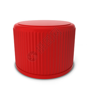 红色塑料以白色背景隔离的塑料瓶盖3d插图圆圈干净的设计图片