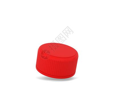 红色塑料后部新鲜丰富多彩的白色背景上孤立的空白塑料瓶盖3d插图设计图片