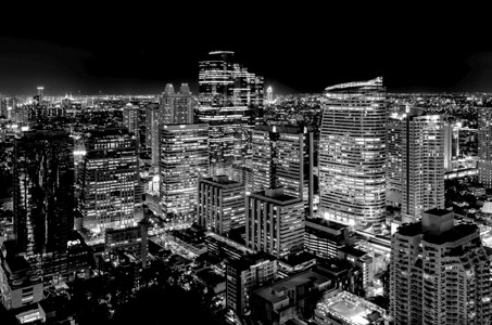 商业区现代建筑概念黑白现代的建筑天空镇泰国图片
