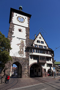 巴登符腾堡州旅行德国巴登符腾堡布赖斯高的弗堡塔城市背景图片