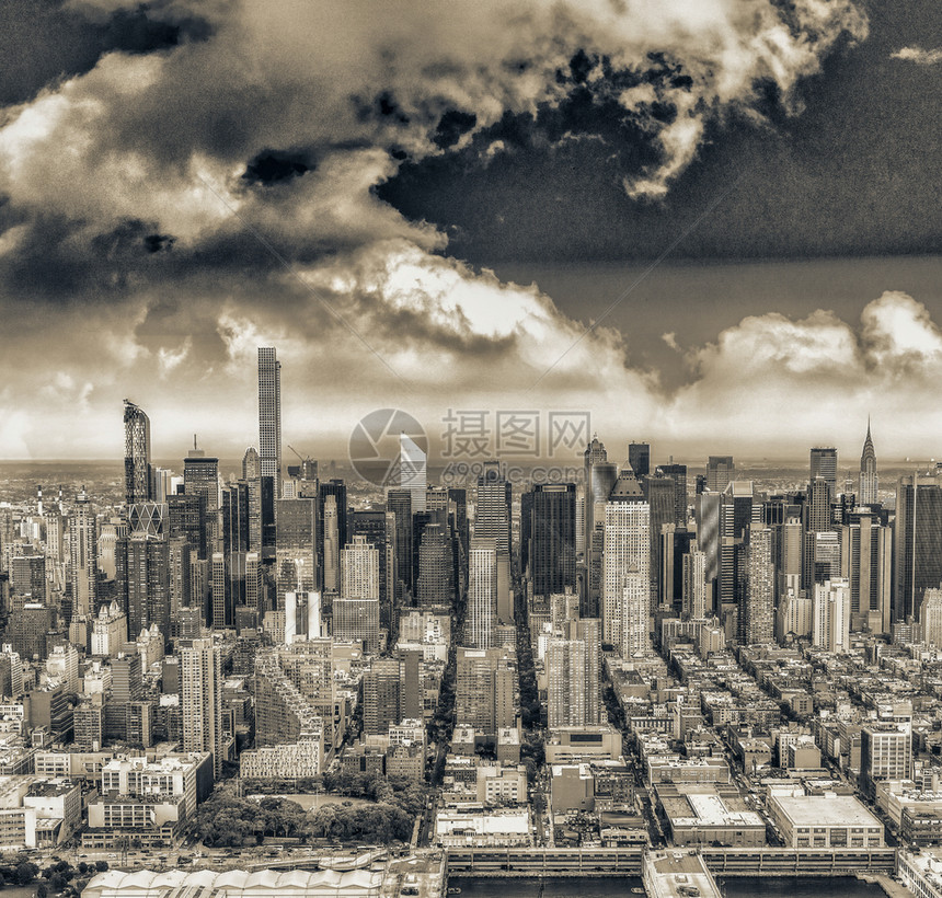建筑学商业造纽约市曼哈顿中城鸟瞰图纽约市曼哈顿中城鸟瞰图图片