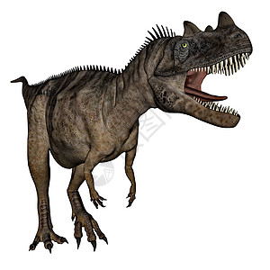 肉食动物在白色背景中孤立的木卫一恐龙咆哮3D化成木卫二恐龙3D化成木卫二怒吼白色的背景图片