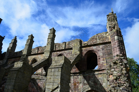 华丽的参天爱丁堡苏格兰Holorood修道院豪华高丽的废墟镇图片