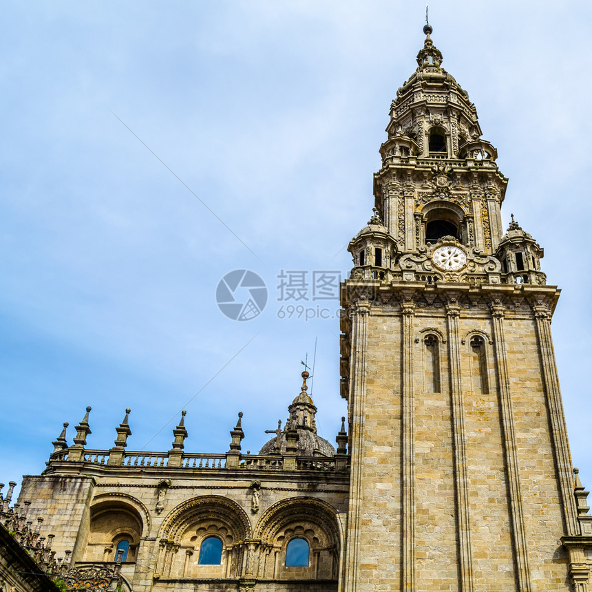 老的孔波斯特拉宗教建筑圣地亚哥德康波斯特拉大教堂西班牙朝圣场所旅行图片