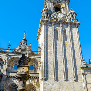 宗教建筑圣地亚哥德康波斯特拉大教堂西班牙朝圣场所建筑的罗马式古老图片