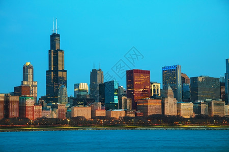 芝加哥市中心城市风景图片