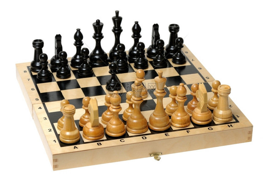 木头黑色的游戏在党前拆分一块的象棋板图片