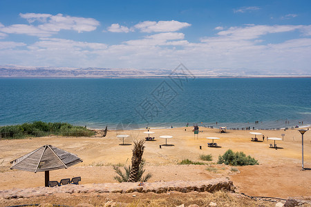 海岸线以色列约旦死海之景自然沙漠高清图片素材