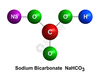 CMYK色值表插图红色的碳酸氢钠白底原子上分离的碳酸钠子结构3d成形以色状和化学符号表列为氢H蓝色氧绿碳C红纳紫罗兰编码的球体设计图片