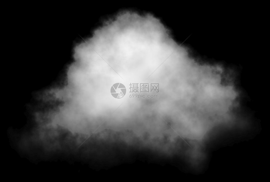 云白单在黑色背景上隔离3D积云形象的高图片
