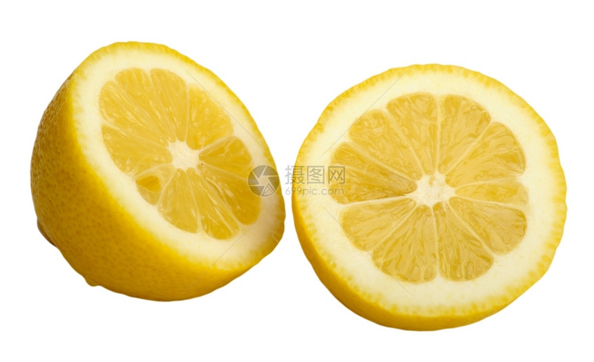 酸的白背景切片柠檬孤立成熟干净的图片