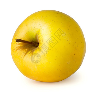 叶子喝白色背景孤立的黄苹果开膛手色苹果开膛手茶点图片