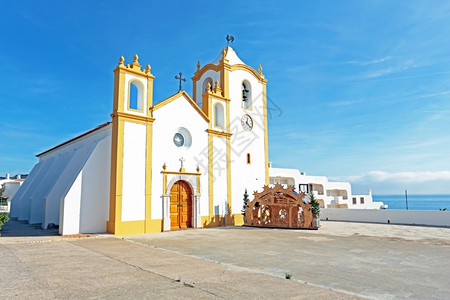 地标宗教正面露丝的诺萨森霍拉达卢斯月光圣母教堂葡萄牙阿尔加夫图片