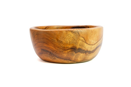 木制的白背景孤立手工木制质碗优雅的文化背景图片