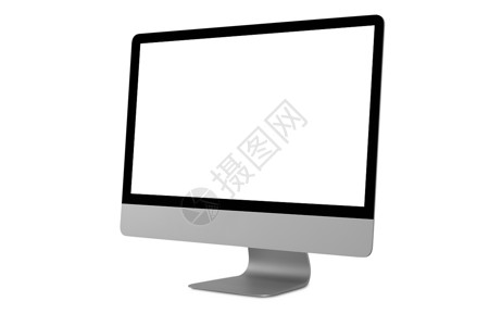 正面白色背景上的空屏计算机显示隔离展互联网背景图片