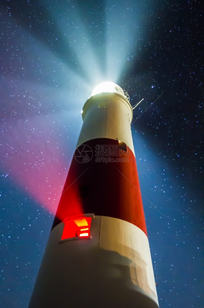 夜晚星建筑学在多塞特的夜星横渡波兰比尔灯塔图片