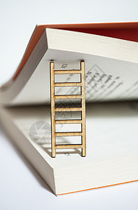 书页和梯子概念在书上加梯子用于教育和知识的学文科毕业设计图片