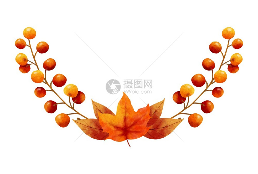 水彩秋叶装饰边框图片