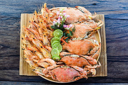 盘子海鲜拼食物可口新鲜的高清图片素材