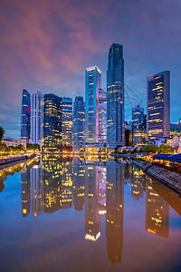 港口新加坡市中心城天际线商业区的城市景观在暮光之城旅游著名的图片