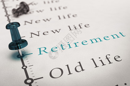 做合格党员挑战概念的退休时间写在一份纸上面印有蓝色推力工作生涯后变化的概念形象论文上为退休做准备未来背景