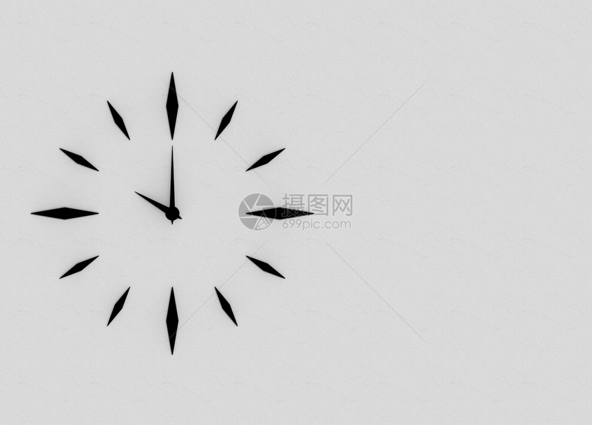 分钟时间工作室3d使现代电网设计时钟在灰水泥墙背景上以10点为指针图片