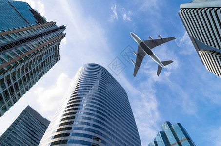 宽透镜效应飞机与大楼之间发生连带影响并有超载多于摩天大楼运输图片