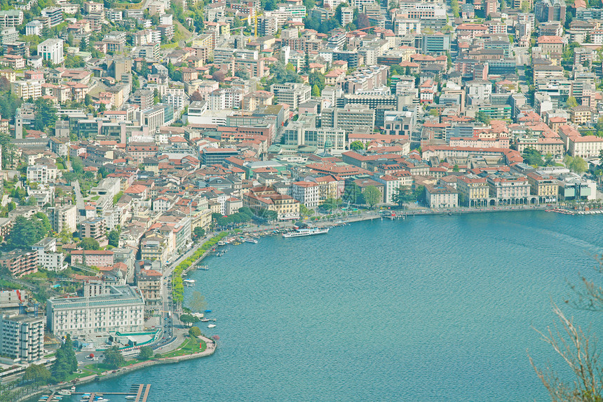 巴拿马从蒙特热罗索到卢加诺及其在瑞士的湖杰诺罗斯水图片