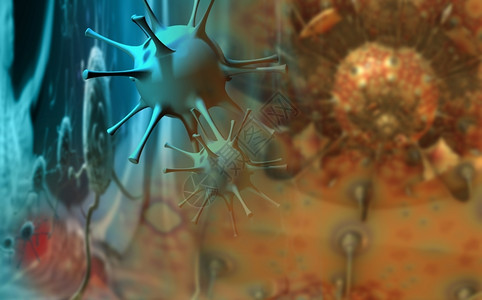 身体小说以3D软件制成的癌细胞渲染图片