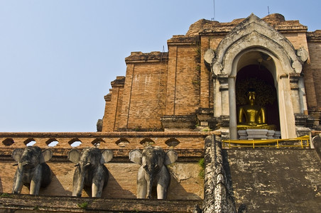 清迈契迪隆寺的一部分佛教旅行建筑学图片