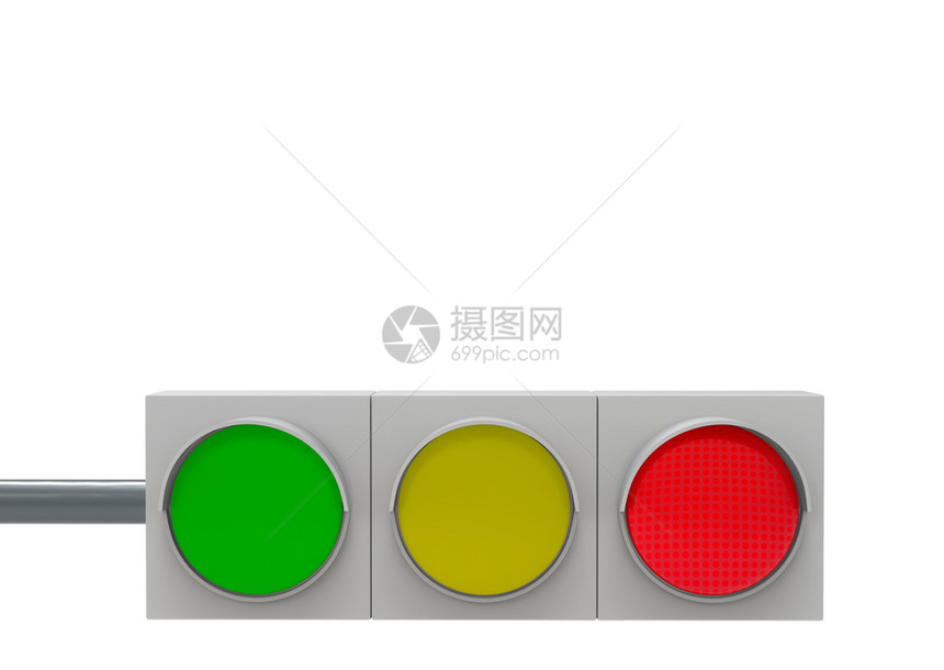 插图运输危险3d提供水平红色黄和绿交通灯信号在白色后角格罗蒙上隔离剪切路径图片