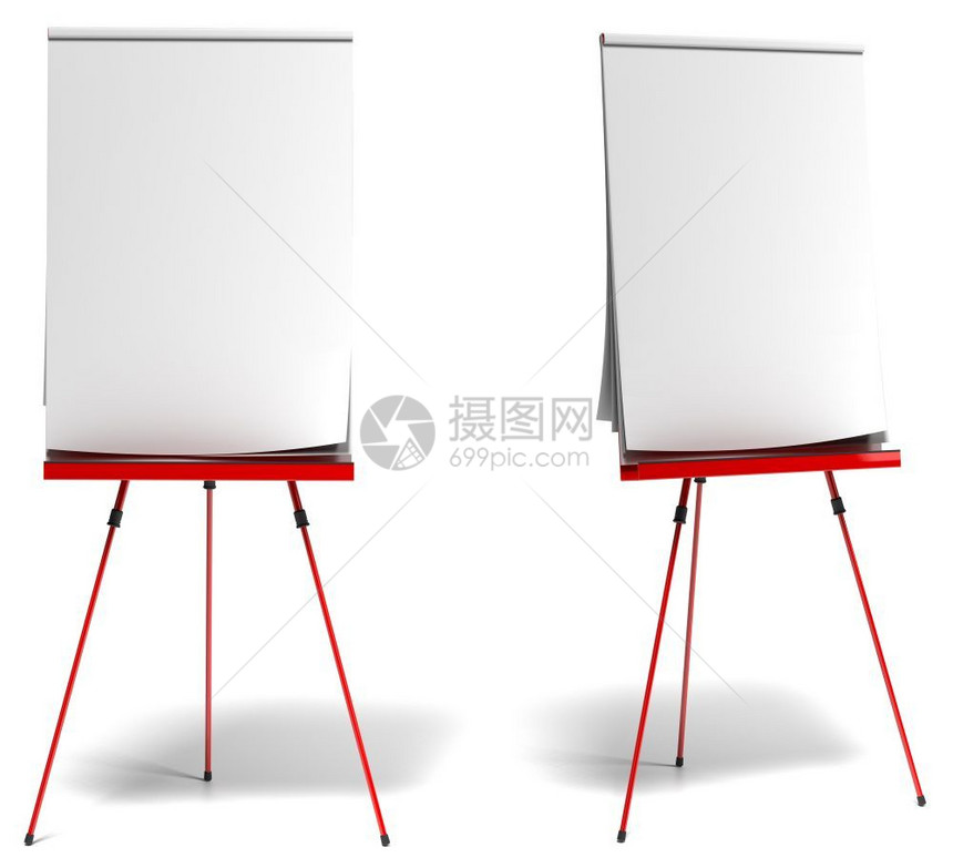 白背景上的红板paer版面是白色和空的一个前视图和配置会议教育训练图片