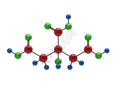 柠檬酸分子3D转化在白色上隔离有机科学研究图片