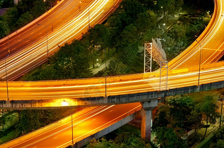 暂停悬浮桥曲线泰国高速公路ThaThait高速公路结构体城市图片