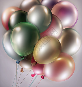 喜庆的3D图像背景与气球以三维图像背景和气球为主题束快乐的图片