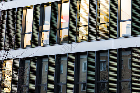覆盖建筑物公寓办大楼外墙的窗户子图片