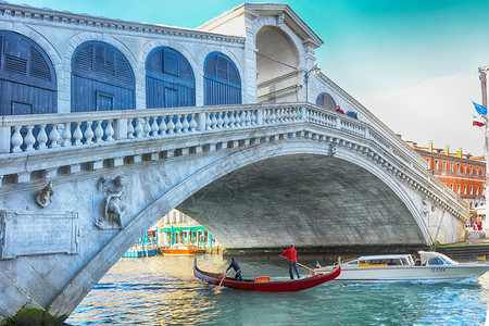 欧洲城市Rialto桥是横跨大运河的四座桥梁之一里亚托图片