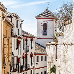 格拉纳达教堂西班牙南部安达卢西亚的宗教建筑造城市景观正面图片