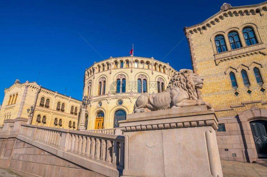 斯堪的纳维亚大厅欧洲奥斯陆的挪威议会观点欧洲奥斯陆图片